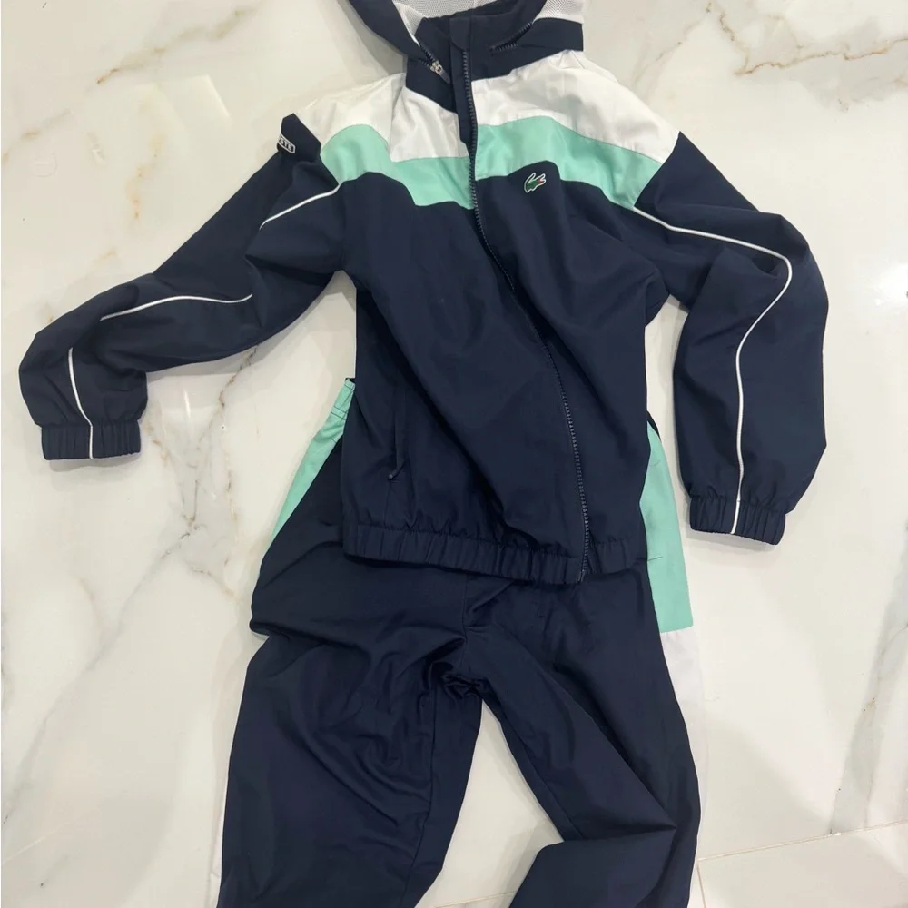 Lacoste Navy, Mint & White Colorblock Track Jacket and Pants